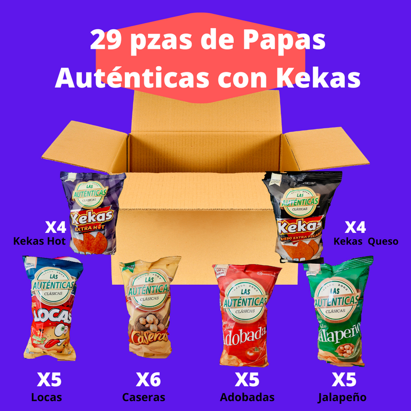 Caja de Papas Auténticas con Kekas 29 pzas