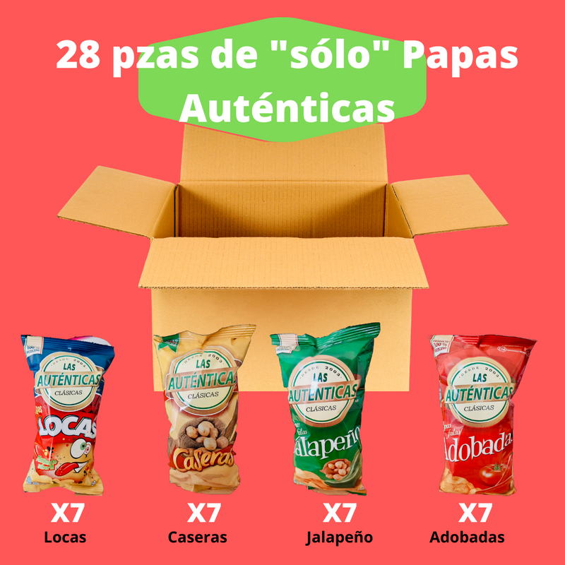 Caja de "Sólo" Papas Auténticas Clásicas 28 pzas